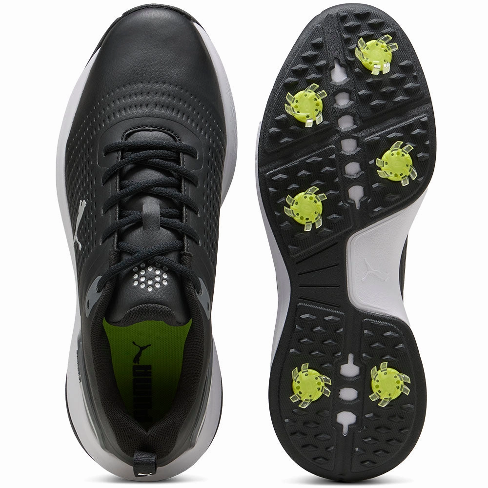 Puma Fusion Plus Spiked Waterproof Shoes - Black/White Golf Tour Performance