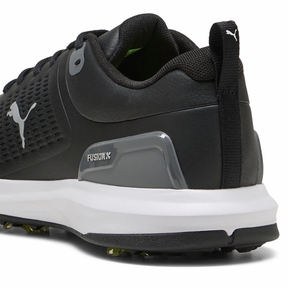 Puma Fusion Plus Spiked Waterproof Shoes - Black/White Golf Tour Performance