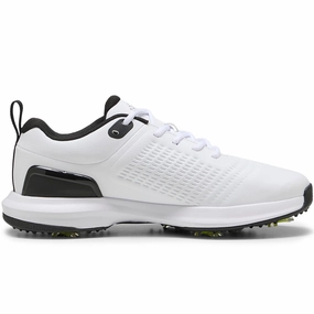 Puma Fusion Plus Spiked Waterproof Shoes - White/Black Puma golf footwear options