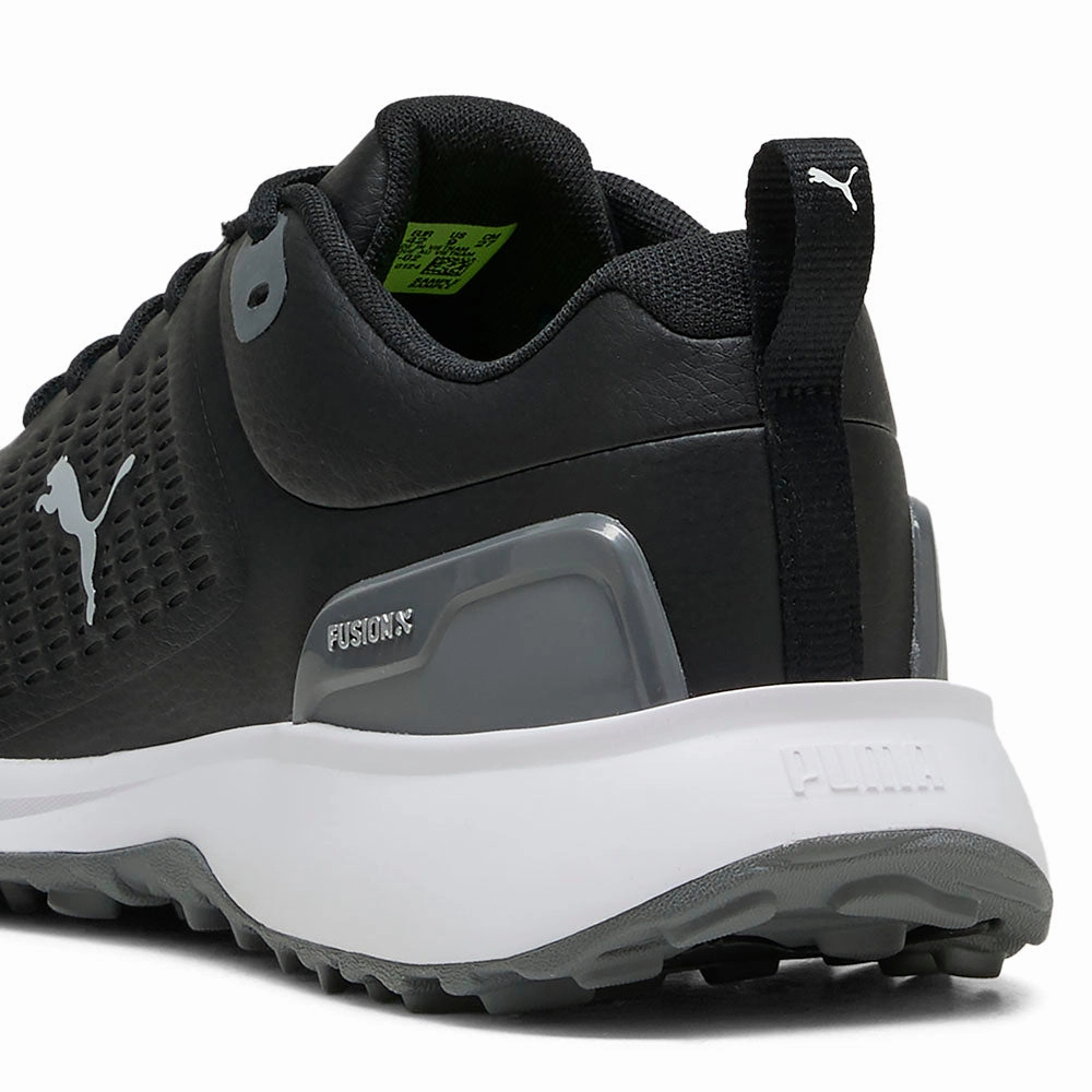 Puma Fusion Plus Spikeless Waterproof Shoes - Black/White Golf Tour Performance