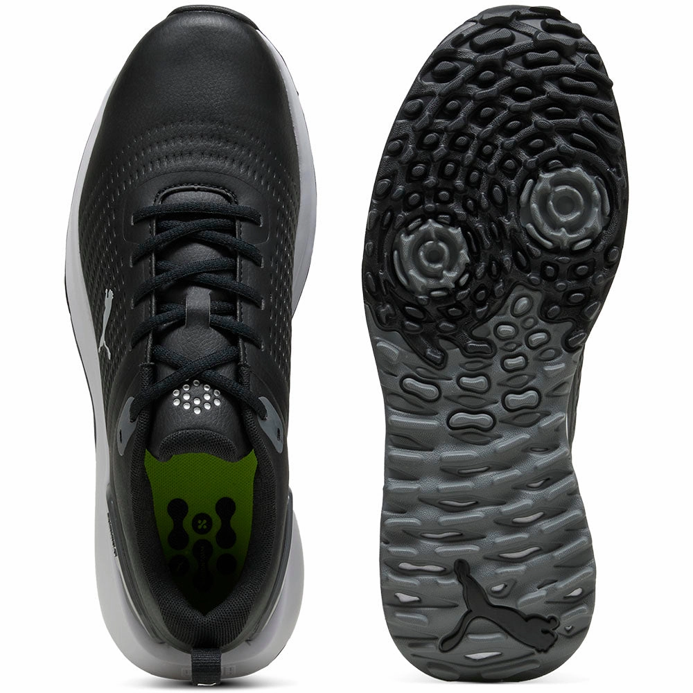 Puma Fusion Plus Spikeless Waterproof Shoes - Black/White Golf Tour Performance