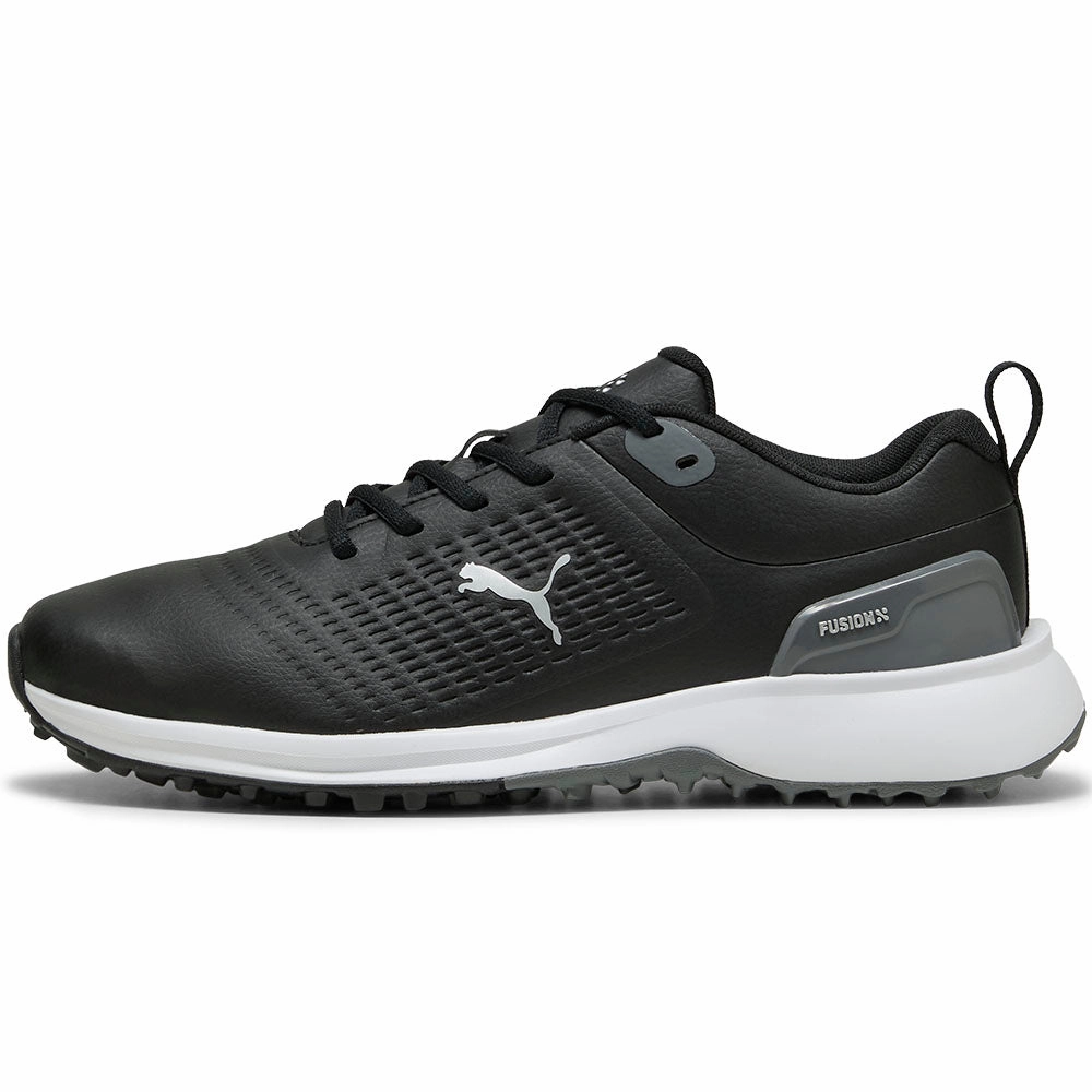 Puma Fusion Plus Spikeless Waterproof Shoes - Black/White Golf Tour Performance