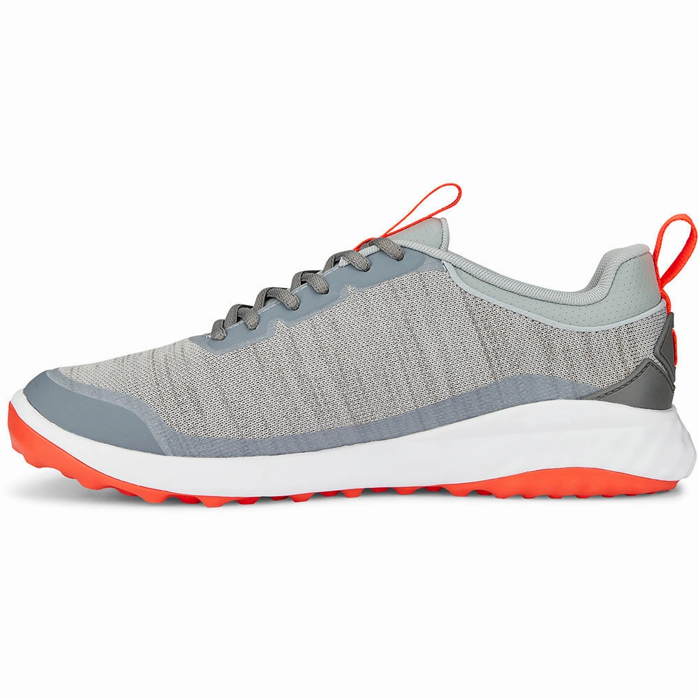 Puma Fusion Pro Spikeless Shoes - Grey/Silver/Red Golf Tour Performance