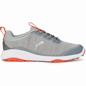 Puma Fusion Pro Spikeless Shoes - Grey/Silver/Red Puma golf footwear options