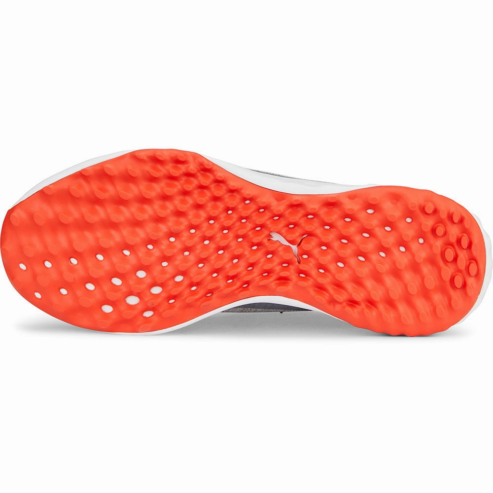 Puma Fusion Pro Spikeless Shoes - Grey/Silver/Red Golf Tour Performance