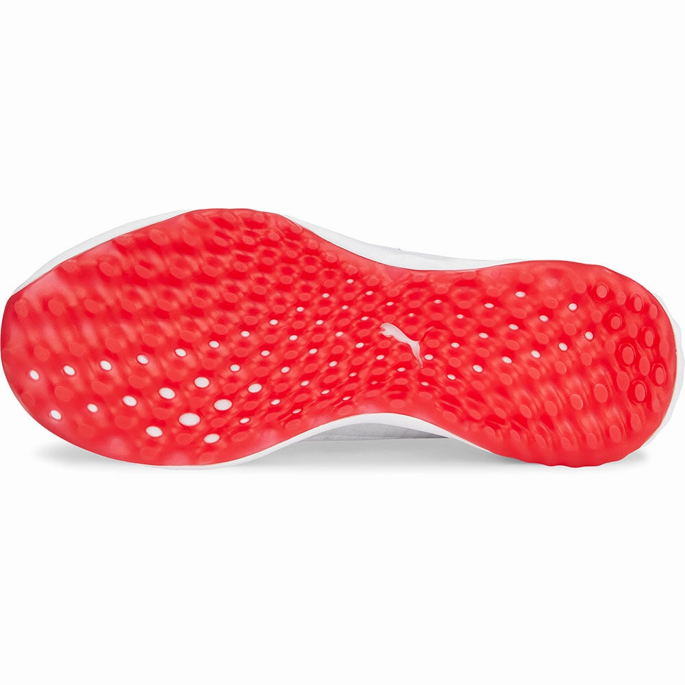 Puma Fusion Pro Spikeless Shoes - White/Blue/Red Golf Tour Performance