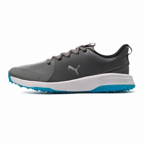 Puma Grip Fusion Pro 3.0 Golf Shoes - Quiet Shade/Puma Silver/Ibiza Blue Spikeless golf footwear