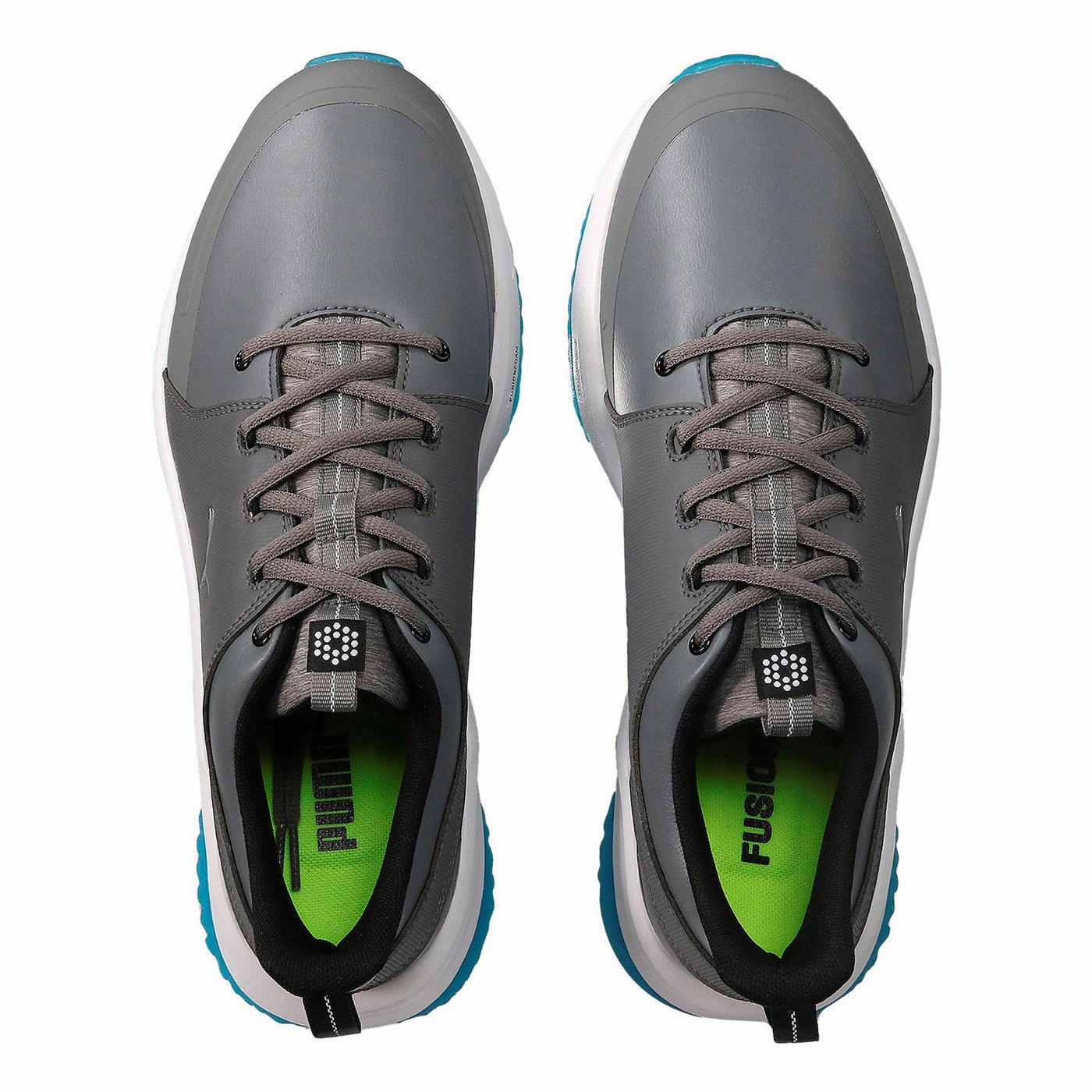 Puma Grip Fusion Pro 3.0 Golf Shoes - Quiet Shade/Puma Silver/Ibiza Blue Soft Grip Golf Shoes