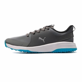 Puma Grip Fusion Pro 3.0 Golf Shoes - Quiet Shade/Puma Silver/Ibiza Blue Puma golf shoe styles