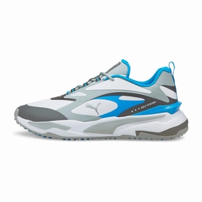 Puma GS-Fast Spikeless Golf Shoes - Puma White/Quarry/Ocean Drive Spikeless golf footwear