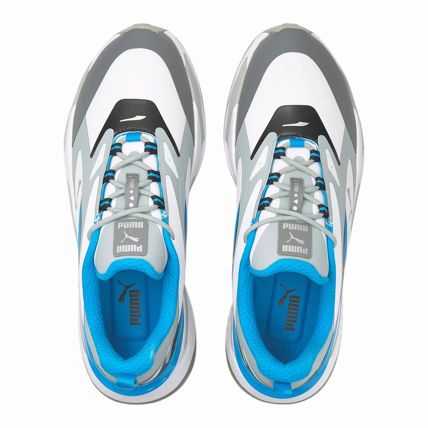 Puma GS-Fast Spikeless Golf Shoes - Puma White/Quarry/Ocean Drive Chic Platform Sneakers