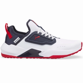 Puma GS.One Spikeless Waterproof Shoes - White/Navy Blazer/Ski Patrol Puma golf footwear options