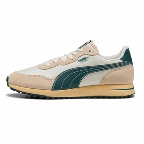 Puma Helsinki G Spikeless Golf Shoes - Frosted Ivory/Green Terrain/Light Straw Spikeless golf footwear
