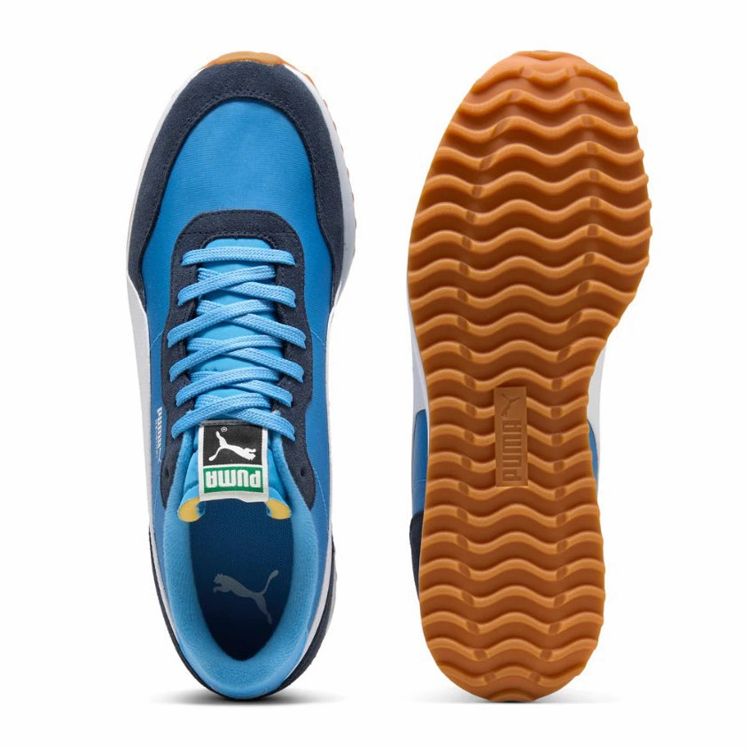 Puma Helsinki G Spikeless Golf Shoes - Regal Blue/Dark Navy/Gum Chic Platform Sneakers