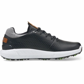 Puma IGNITE Articulate Leather Spiked Waterproof Shoes - Black/Silver Puma golf footwear options