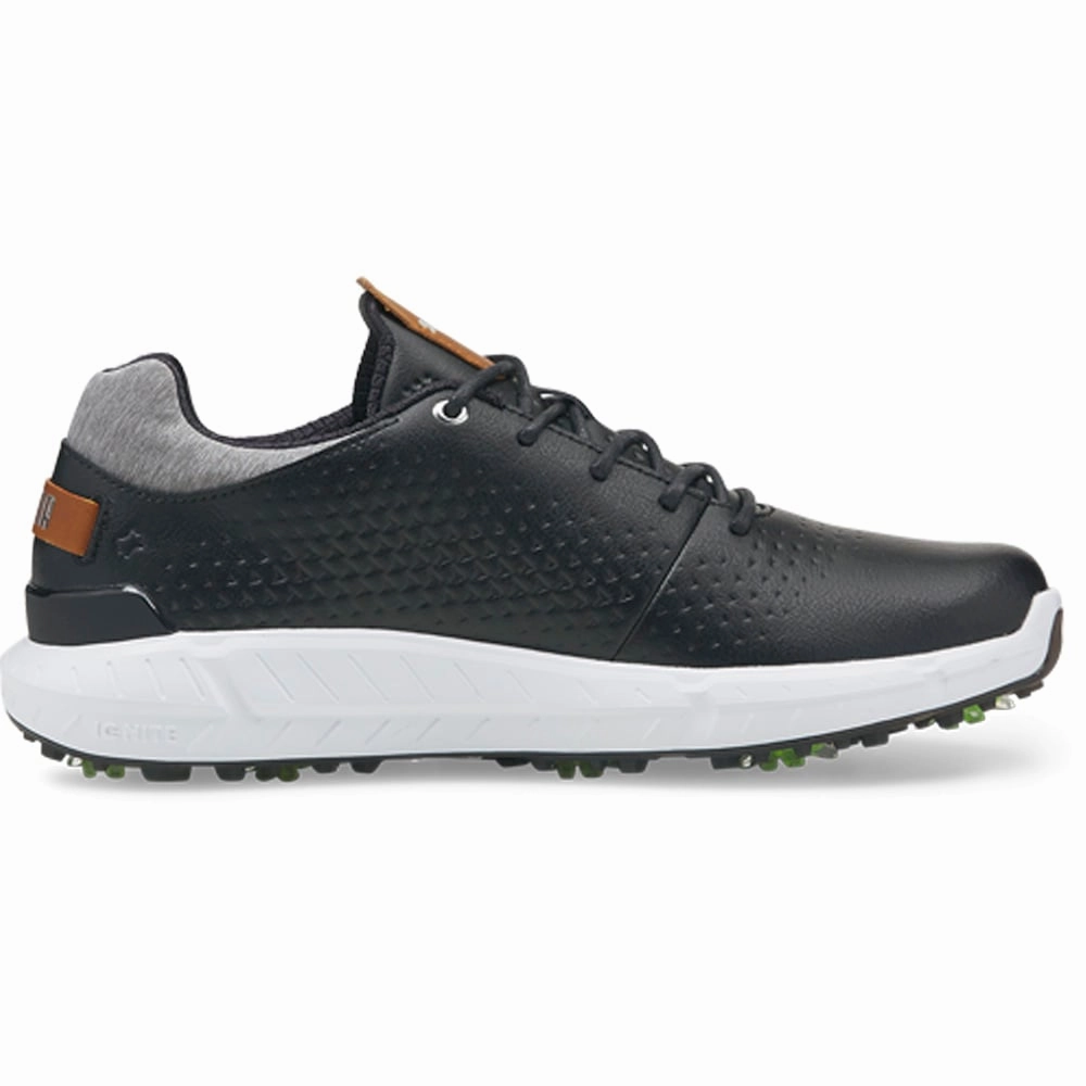 Puma IGNITE Articulate Leather Spiked Waterproof Shoes - Black/Silver Puma golf footwear options