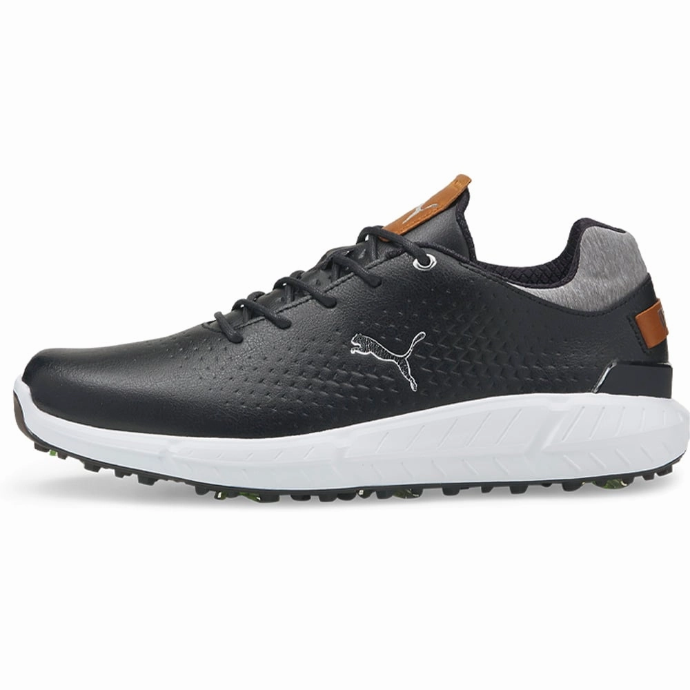 Puma IGNITE Articulate Leather Spiked Waterproof Shoes - Black/Silver Golf Tour Performance