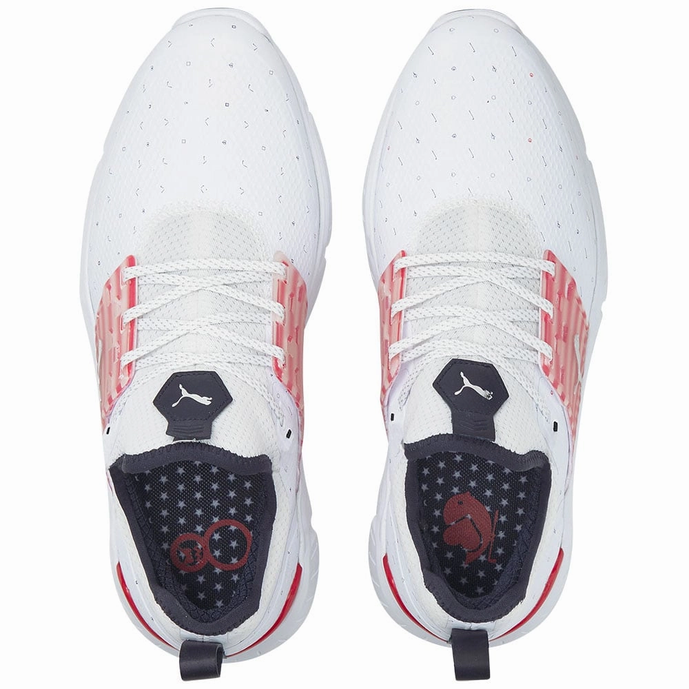 Puma IGNITE Articulate Ltd Edition Love H8 Spiked Waterproof Shoes - White/Silver/Ski Patrol Golf Tour Performance