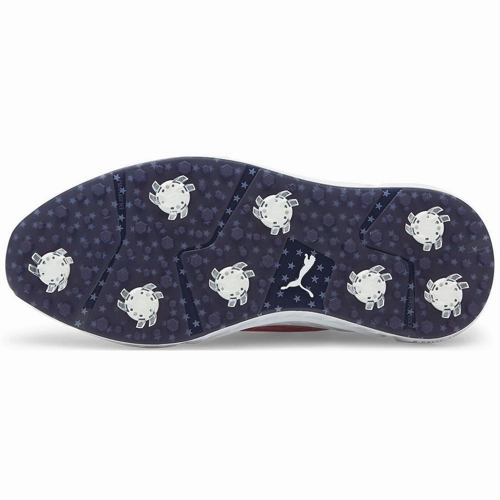 Puma IGNITE Articulate Ltd Edition Love H8 Spiked Waterproof Shoes - White/Silver/Ski Patrol Golf Tour Performance
