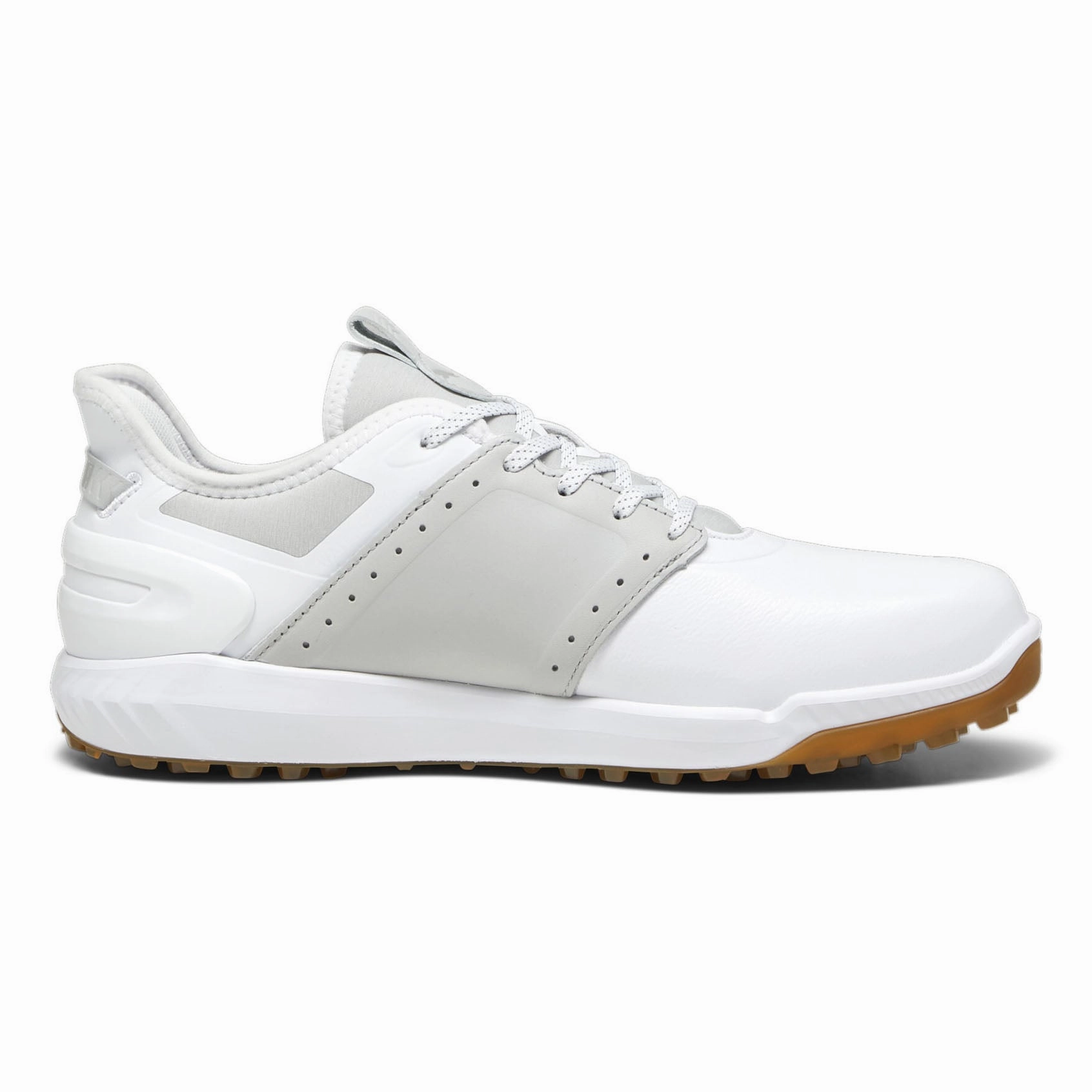 Puma Ignite Elevate Crafted Golf Shoes - Puma White/ Ash Grey Soft Grip Golf Shoes