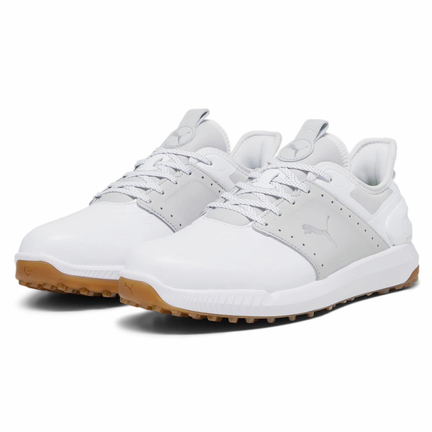 Puma Ignite Elevate Crafted Golf Shoes - Puma White/ Ash Grey Soft Grip Golf Shoes