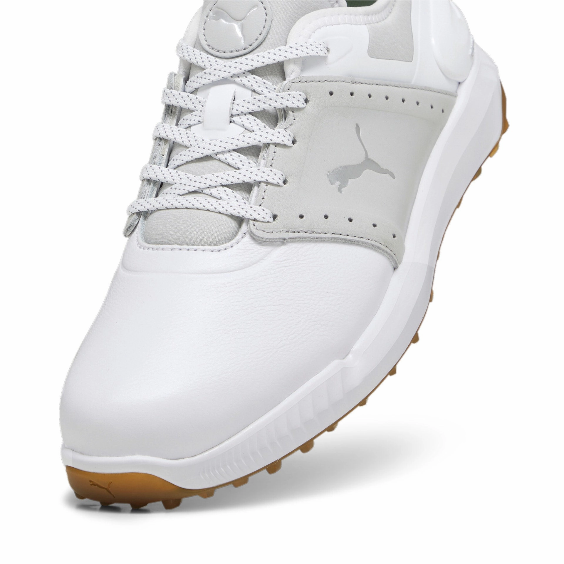 Puma Ignite Elevate Crafted Golf Shoes - Puma White/ Ash Grey Soft Grip Golf Shoes
