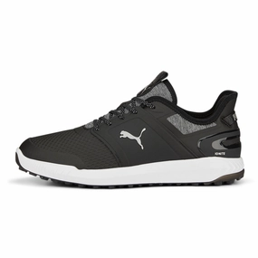 Puma IGNITE Elevate Spikeless Wide Men's Golf Shoes - Puma Back/ Puma Silver Spikeless golf footwear
