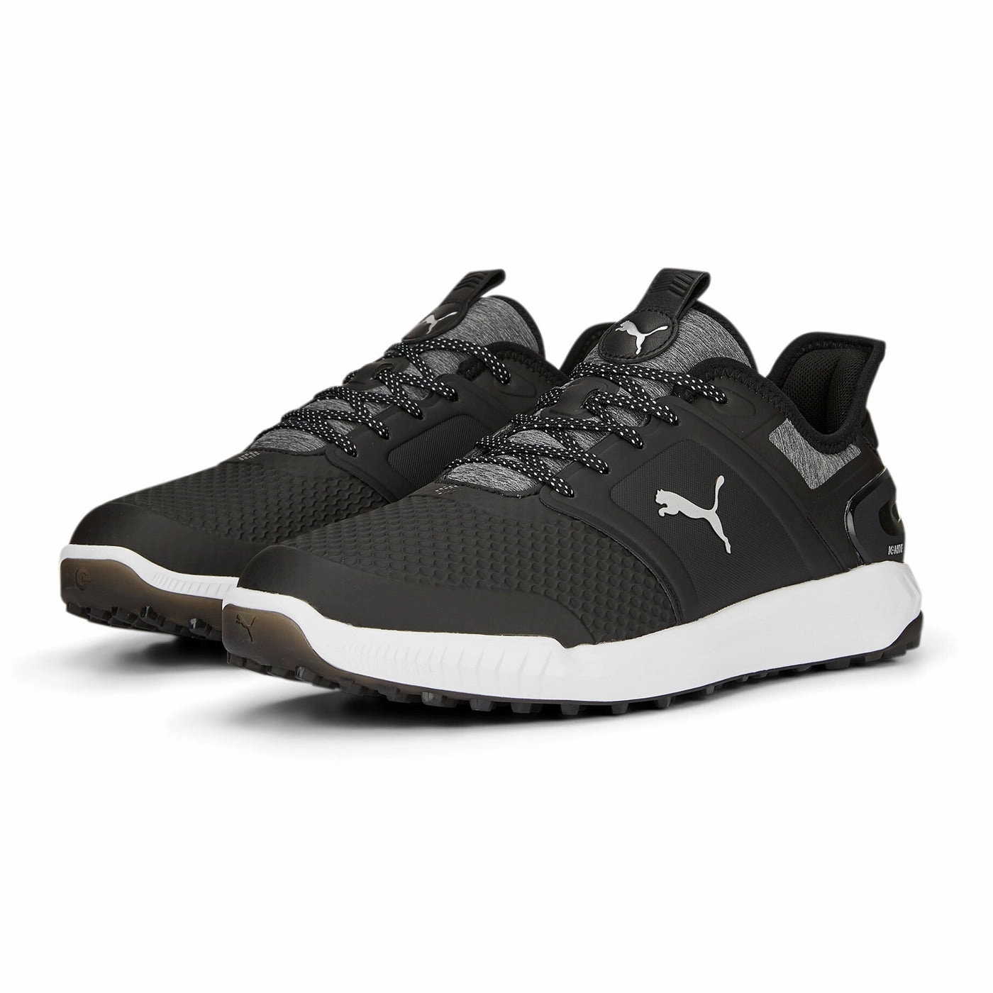 Puma IGNITE Elevate Spikeless Wide Men's Golf Shoes - Puma Back/ Puma Silver Soft Grip Golf Shoes