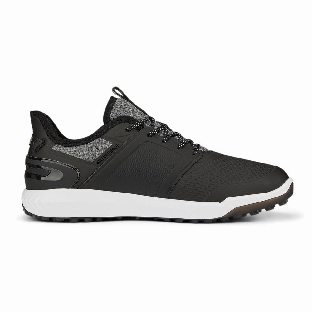 Puma IGNITE Elevate Spikeless Wide Men's Golf Shoes - Puma Back/ Puma Silver Soft Grip Golf Shoes