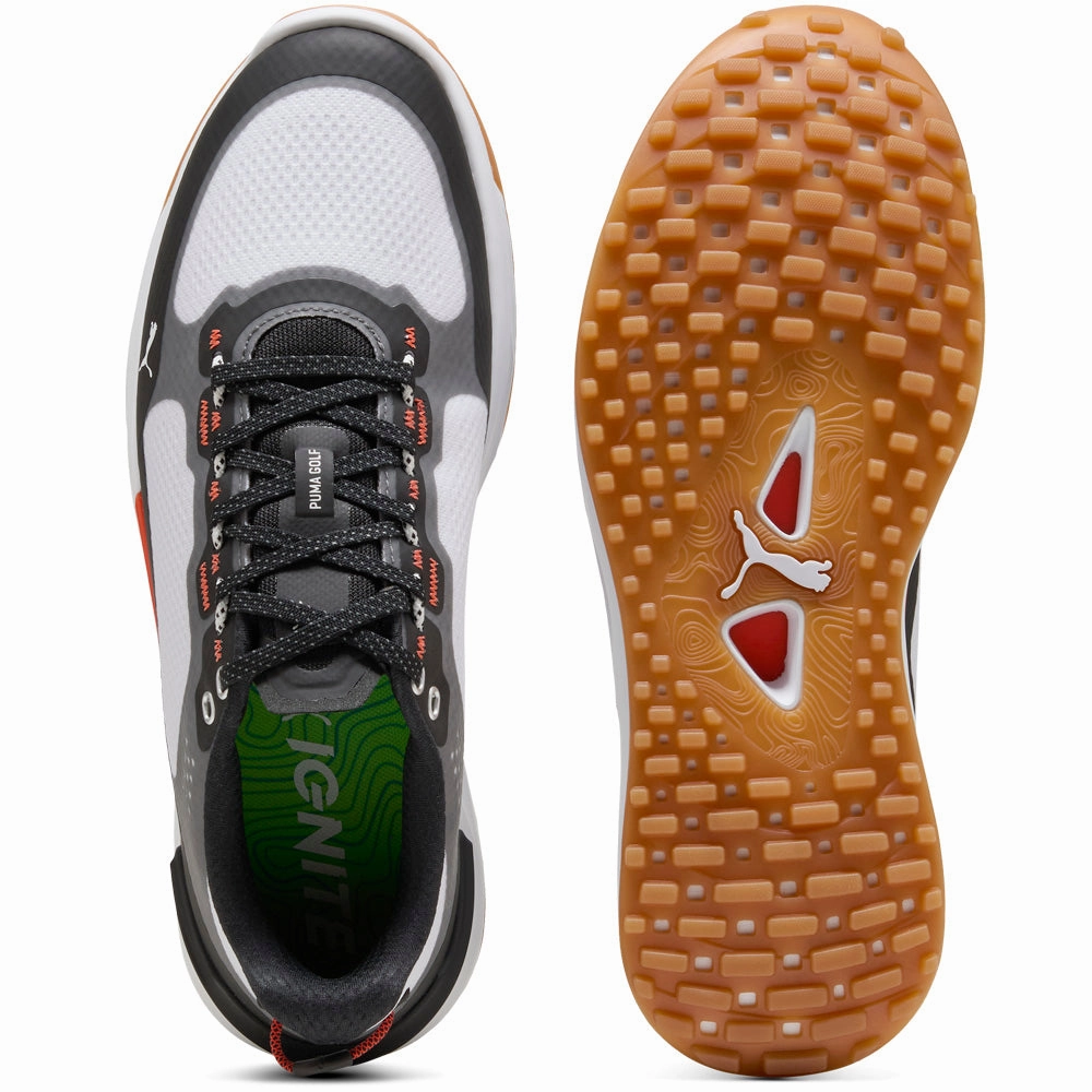 Puma IGNITE Elevate X Spikeless Waterproof Shoes - White/Black Golf Tour Performance