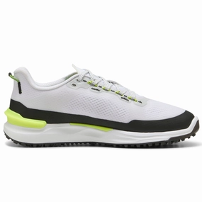 Puma IGNITE Elevate X Spikeless Waterproof Shoes - White/Black/Safety Yellow Puma golf footwear options
