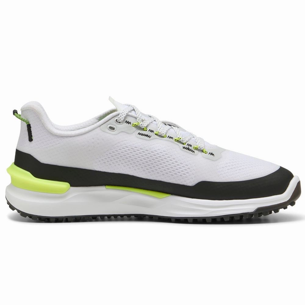 Puma IGNITE Elevate X Spikeless Waterproof Shoes - White/Black/Safety Yellow Puma golf footwear options