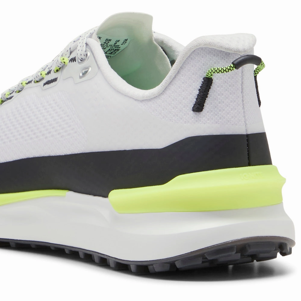 Puma IGNITE Elevate X Spikeless Waterproof Shoes - White/Black/Safety Yellow Golf Tour Performance