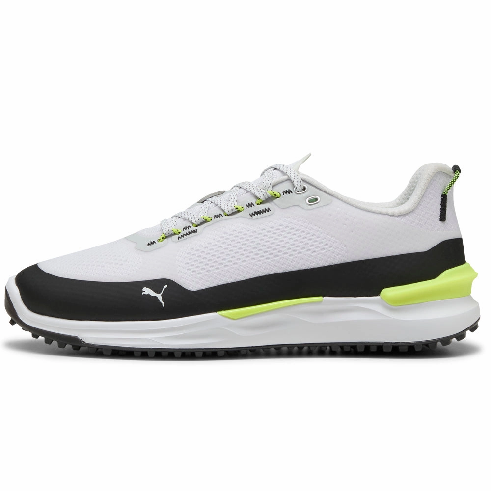 Puma IGNITE Elevate X Spikeless Waterproof Shoes - White/Black/Safety Yellow Golf Tour Performance