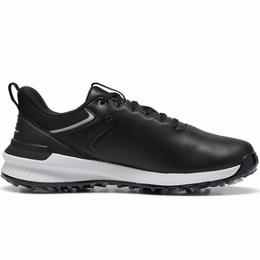 Puma IGNITE Innovate Leather Spiked Waterproof Shoes - Black/Silver Puma golf footwear options