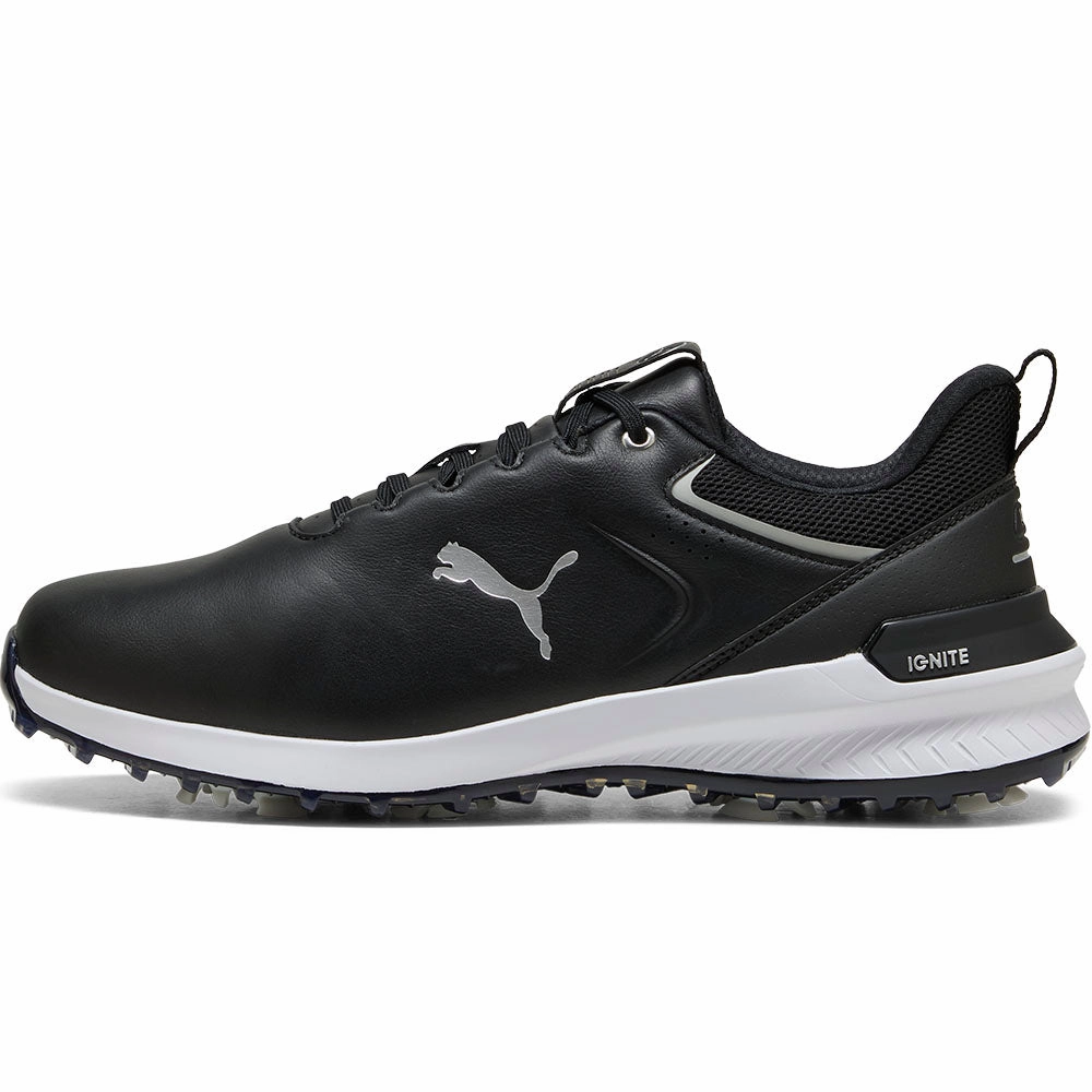 Puma IGNITE Innovate Leather Spiked Waterproof Shoes - Black/Silver Golf Tour Performance