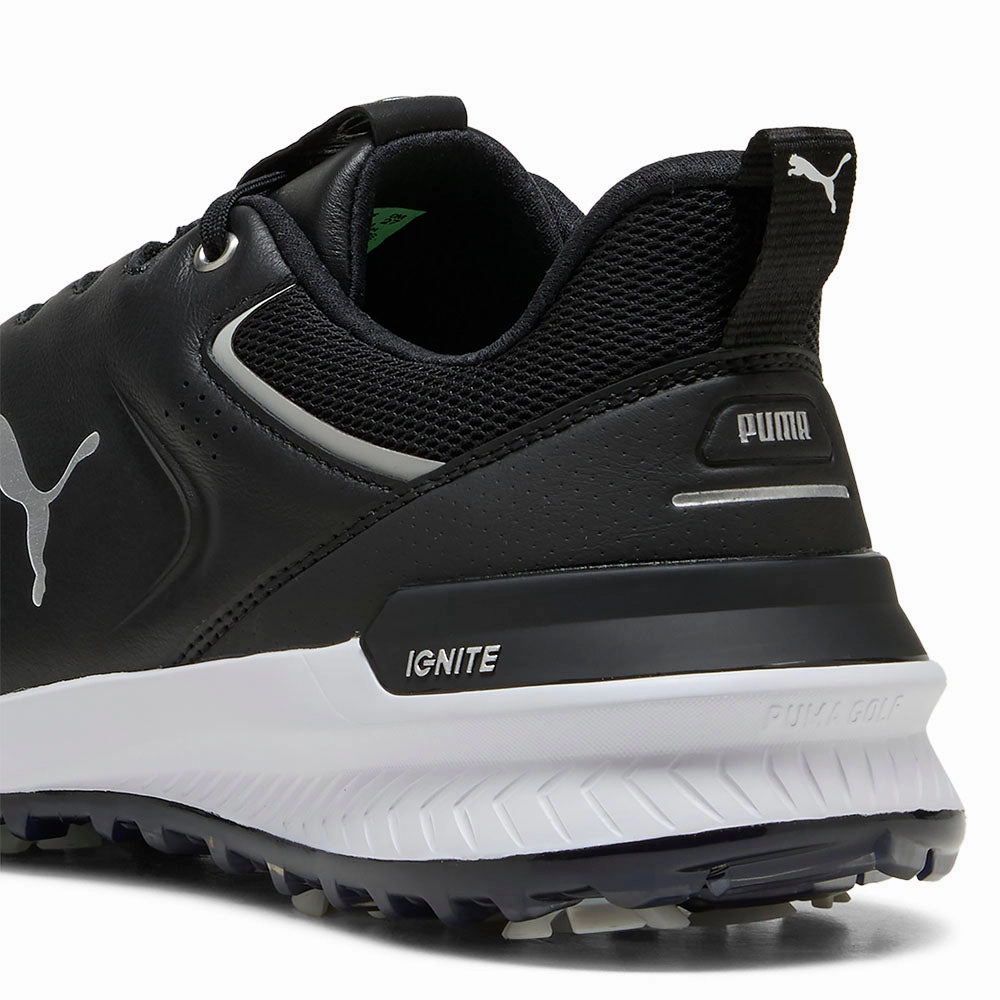 Puma IGNITE Innovate Leather Spiked Waterproof Shoes - Black/Silver Golf Tour Performance