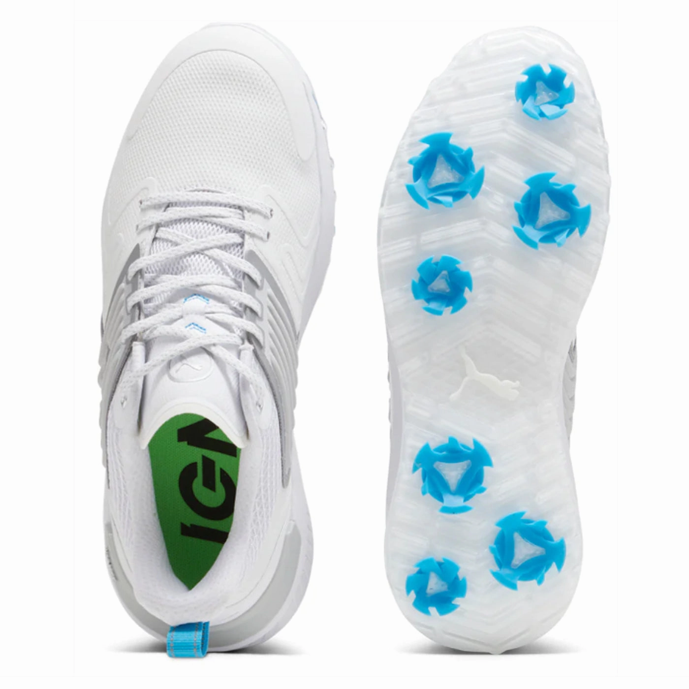Puma IGNITE Innovate Wide Golf Shoes - Puma White/Cool Light Grey Soft Grip Golf Shoes