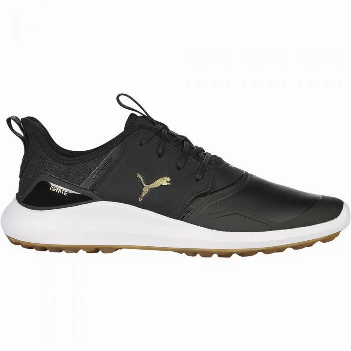 Puma IGNITE NXT Crafted Spikeless Waterproof Shoes - Puma Black/Puma Black/Puma Team Gold Puma golf footwear options
