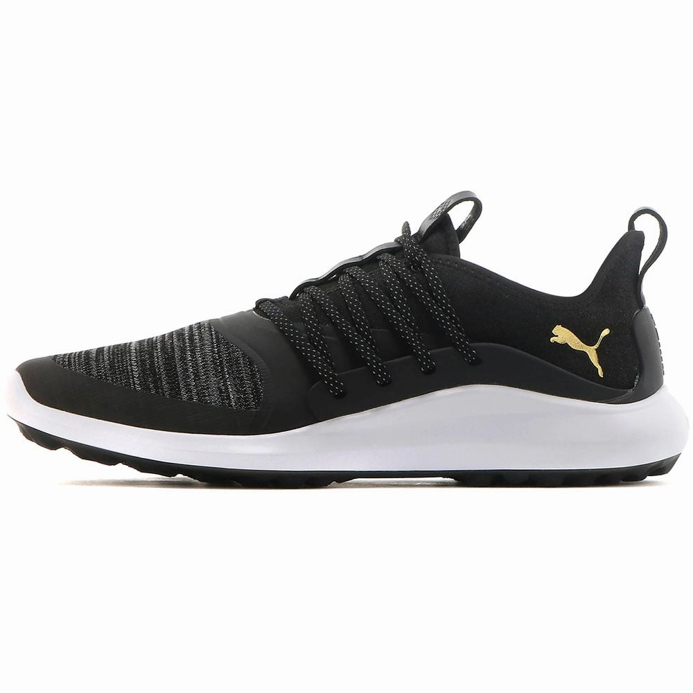 Puma Ignite NXT Solelace Spikeless Waterproof Shoes - Black/Gold Golf Tour Performance