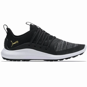 Puma Ignite NXT Solelace Spikeless Waterproof Shoes - Black/Gold Puma golf footwear options