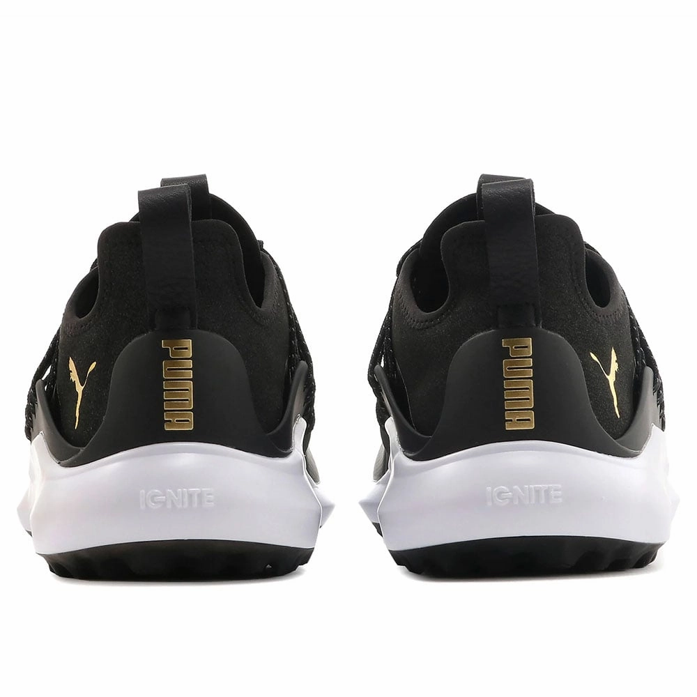 Puma Ignite NXT Solelace Spikeless Waterproof Shoes - Black/Gold Golf Tour Performance