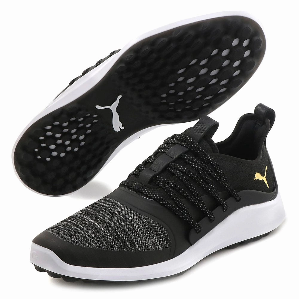 Puma Ignite NXT Solelace Spikeless Waterproof Shoes - Black/Gold Golf Tour Performance