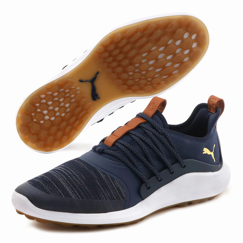 Puma Ignite NXT Solelace Spikeless Waterproof Shoes - Peacoat/Gold Golf Tour Performance
