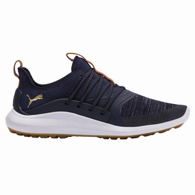 Puma Ignite NXT Solelace Spikeless Waterproof Shoes - Peacoat/Gold Puma golf footwear options