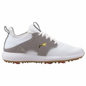 Puma Ignite PWRADAPT Caged Crafted Spiked Waterproof Shoes - Puma White/High Rise Puma golf footwear options