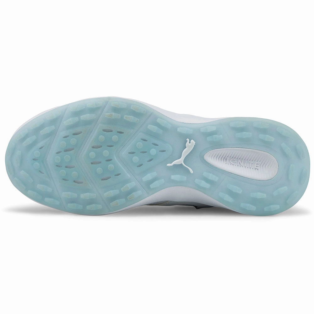 Puma Ladies IGNITE Malibu Spikeless Shoes - White/Silver/Lucite Golf Tour Performance