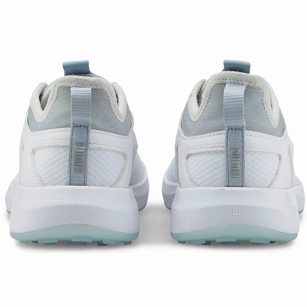 Puma Ladies IGNITE Malibu Spikeless Shoes - White/Silver/Lucite Golf Tour Performance
