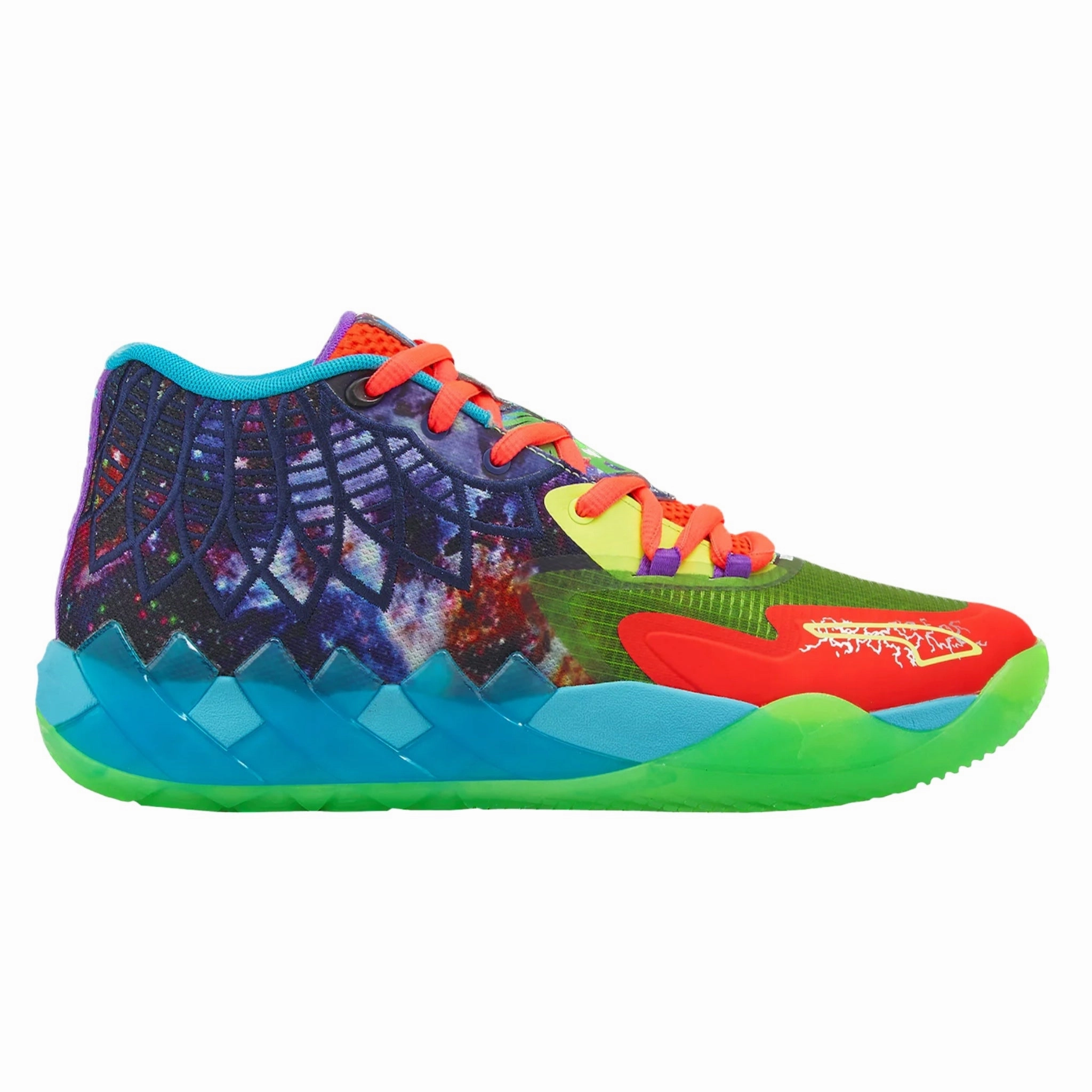Puma LaMelo Ball MB.01 Be You Green Gecko Red Blast Air Jordan basketball shoes with classic look