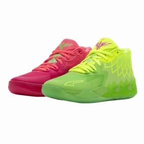 Puma LaMelo Ball MB.01 Rick and Morty Red Green Air Jordan basketball shoes with classic look